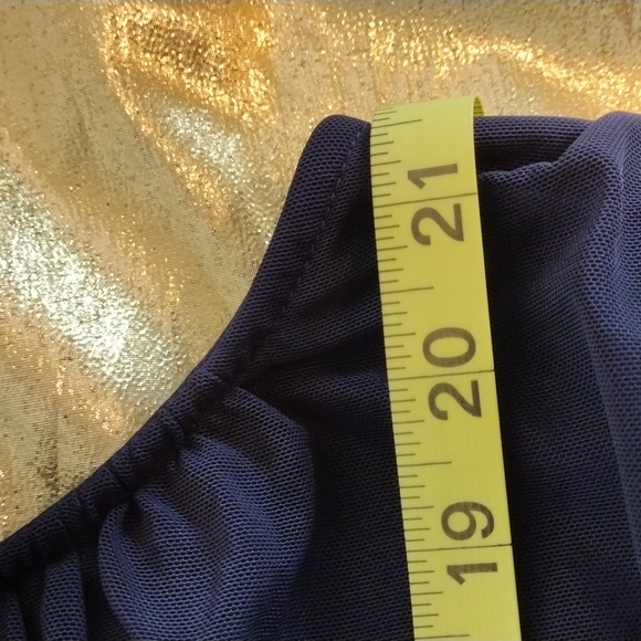 Lane Bryant Navy Blue Ruched V Neck Sleeveless Dress 20 - Picture 10 of 13